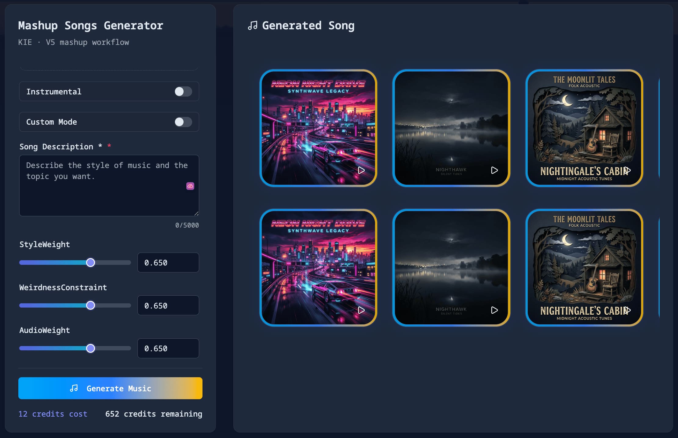 Quick mashup songs workflow