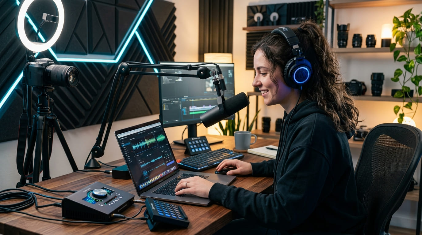 Social media creators using an AI music generator